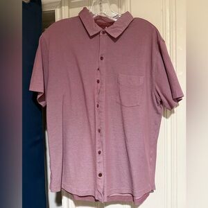 Fabletics The Dash Button Down Shirt - Red - Size Large